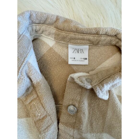 Zara khaki plaid shacket size 8 EUC - Picture 2 of 4